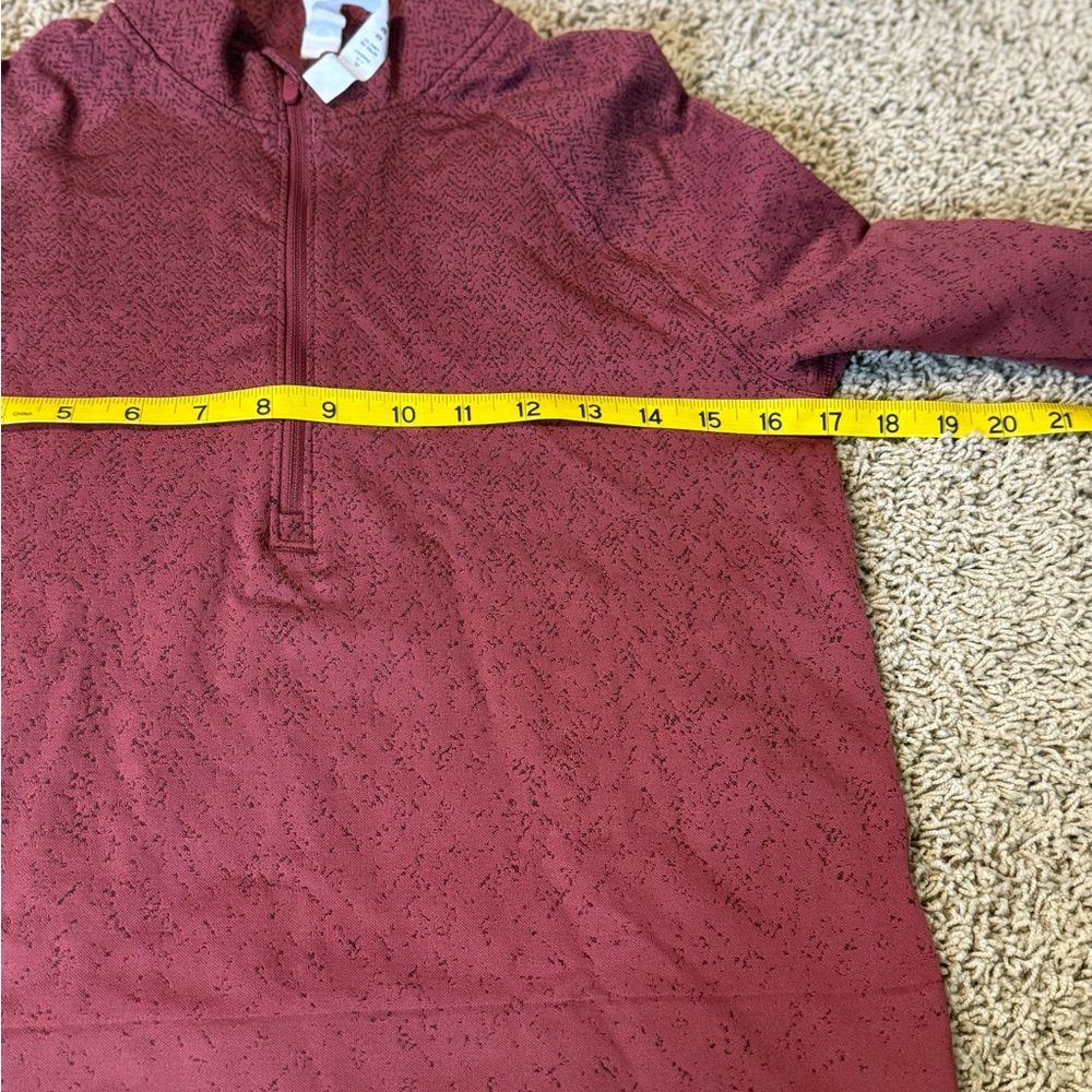 NWOT Lululemon Athletica Maroon Heathered Workout Top Quarter Zip - Picture 7 of 7